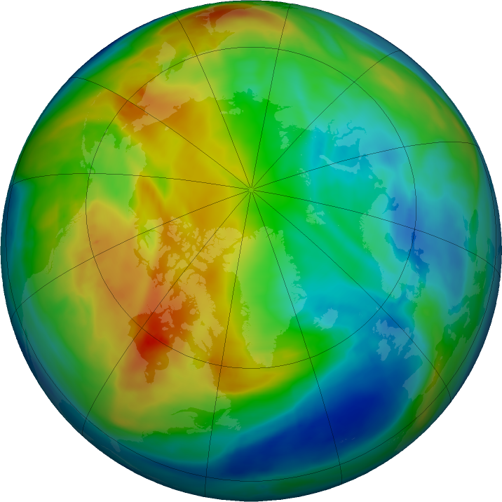 Arctic ozone map for 12 December 2017